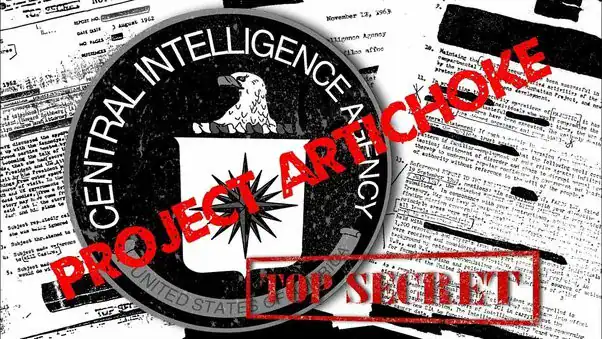 FBI top secret file with Central Intelligence Agency logo and red 'Project Art Choke' stamp.