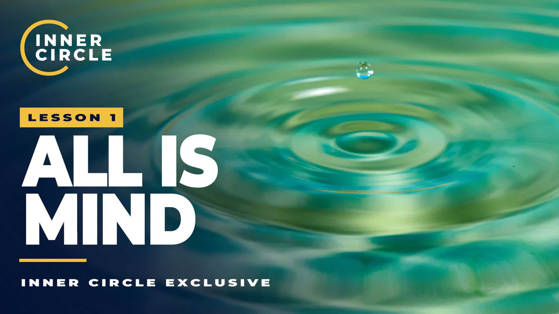 Calm water with ripples and a single water droplet falling, symbolizing mindfulness.
